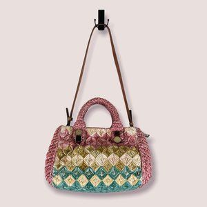 Maliparmi Raffia Pink Woven Satchel - NWT